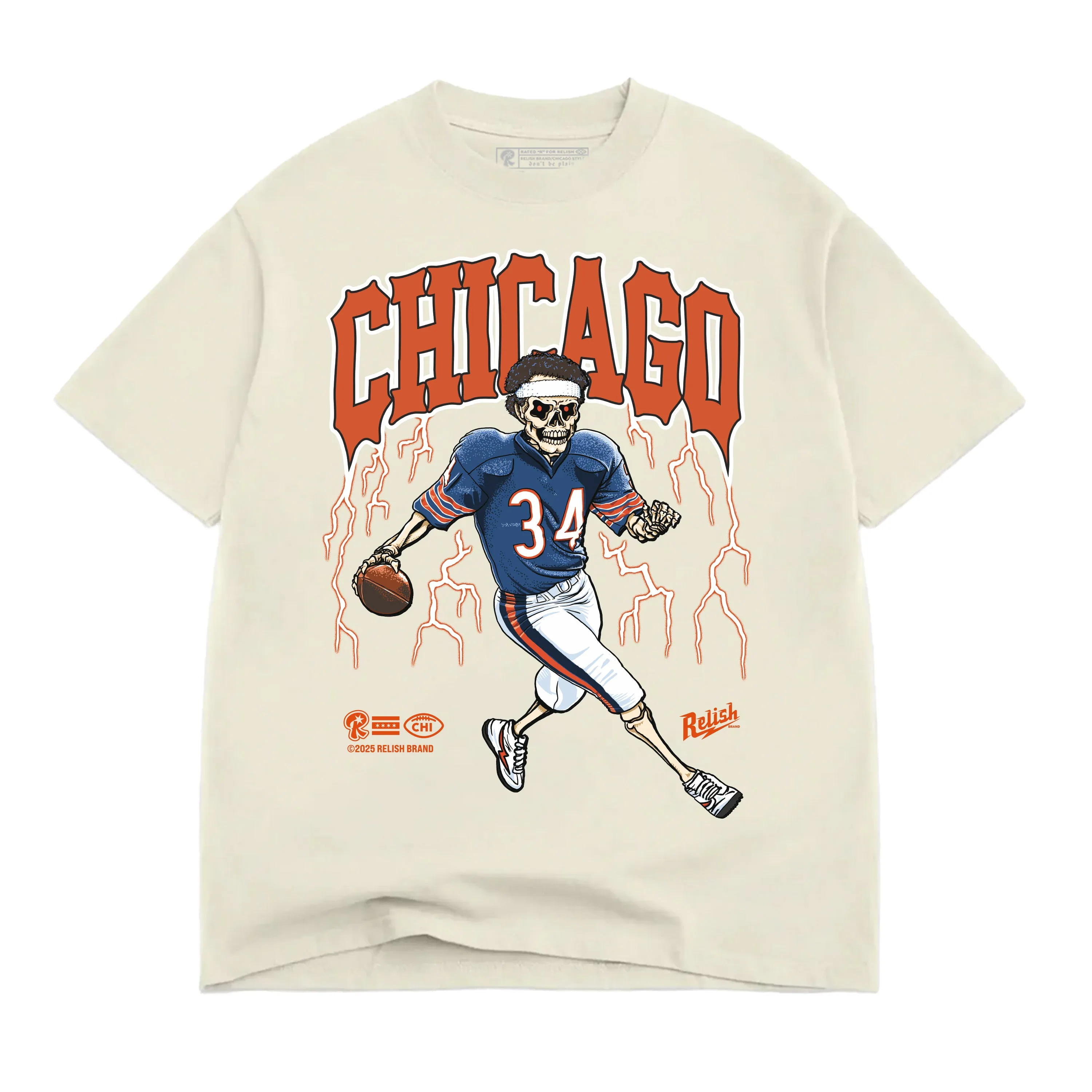 2025 Chicago Legacy Football tee - Off White Cozy Comfort Fit ZeroDistressFinish