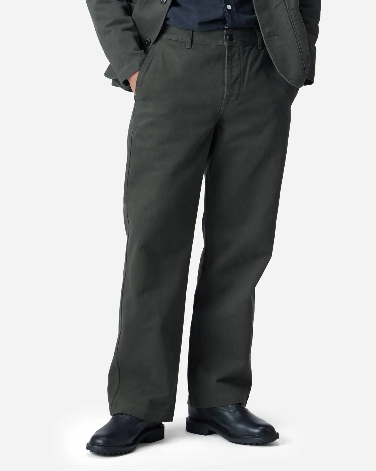 Relaxed Style Bold Relaxed Style Work Ready Outdoor Enthusiast 3sixteen Wide Leg Work Pant - Ivy Green