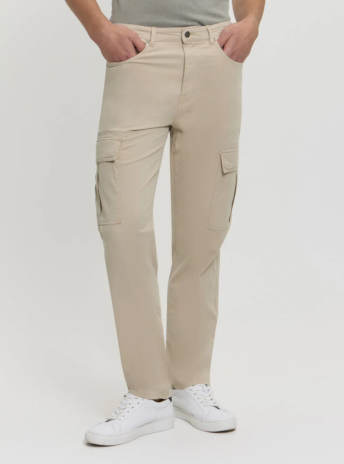 ResilientElasticBand Beige Julianne Cargo Pants