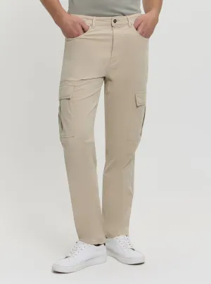 Reflective accents Simple Comfort Beige Julianne Cargo Pants