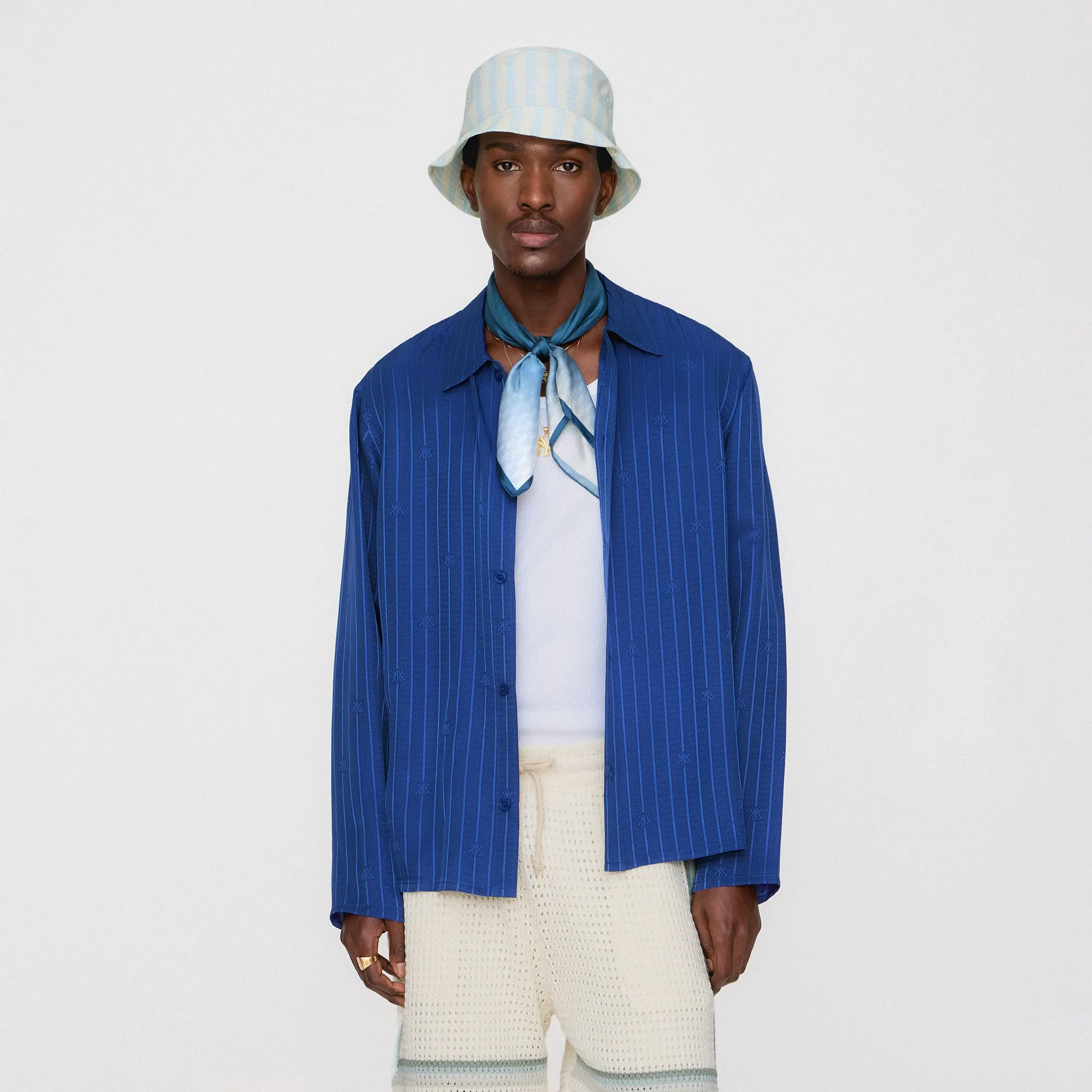 Hypoallergenic Fiber Filling Kith Crest Logo Boxy Collared Overshirt - Bow