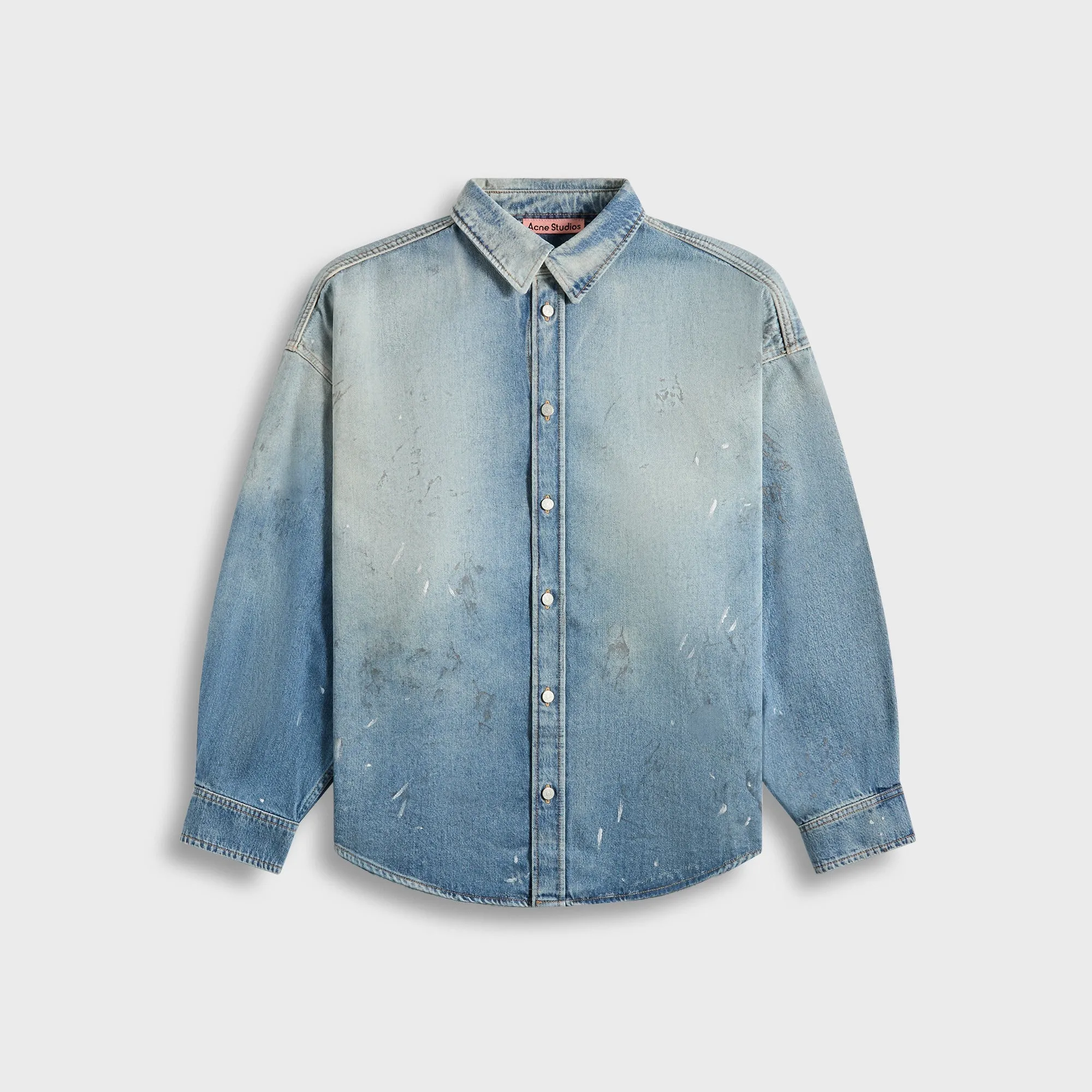 Acne Studios Denim Shirt - Light Blue Adjustable Hem Cords DoubleLayeredCuffs