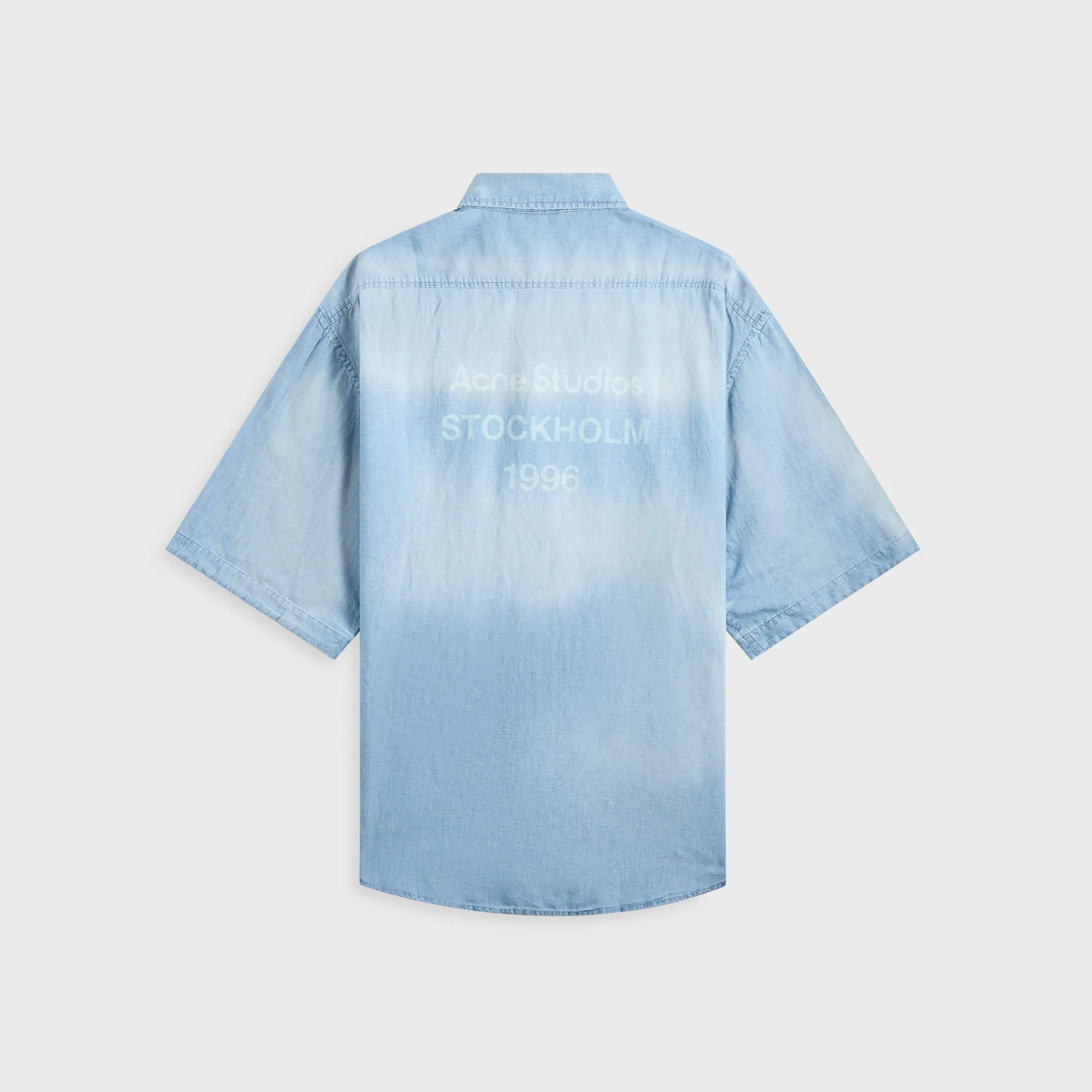 Acne Studios Short Sleeve Shirt - Mid Blue MoistureWickingLining