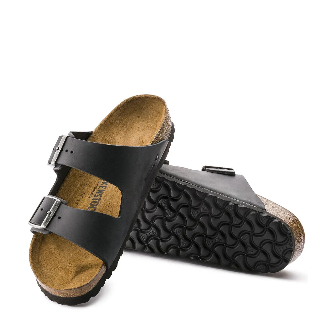 High Arch Ergonomic Design Birkenstock Arizona Regular Sandal Oiled Leather Black