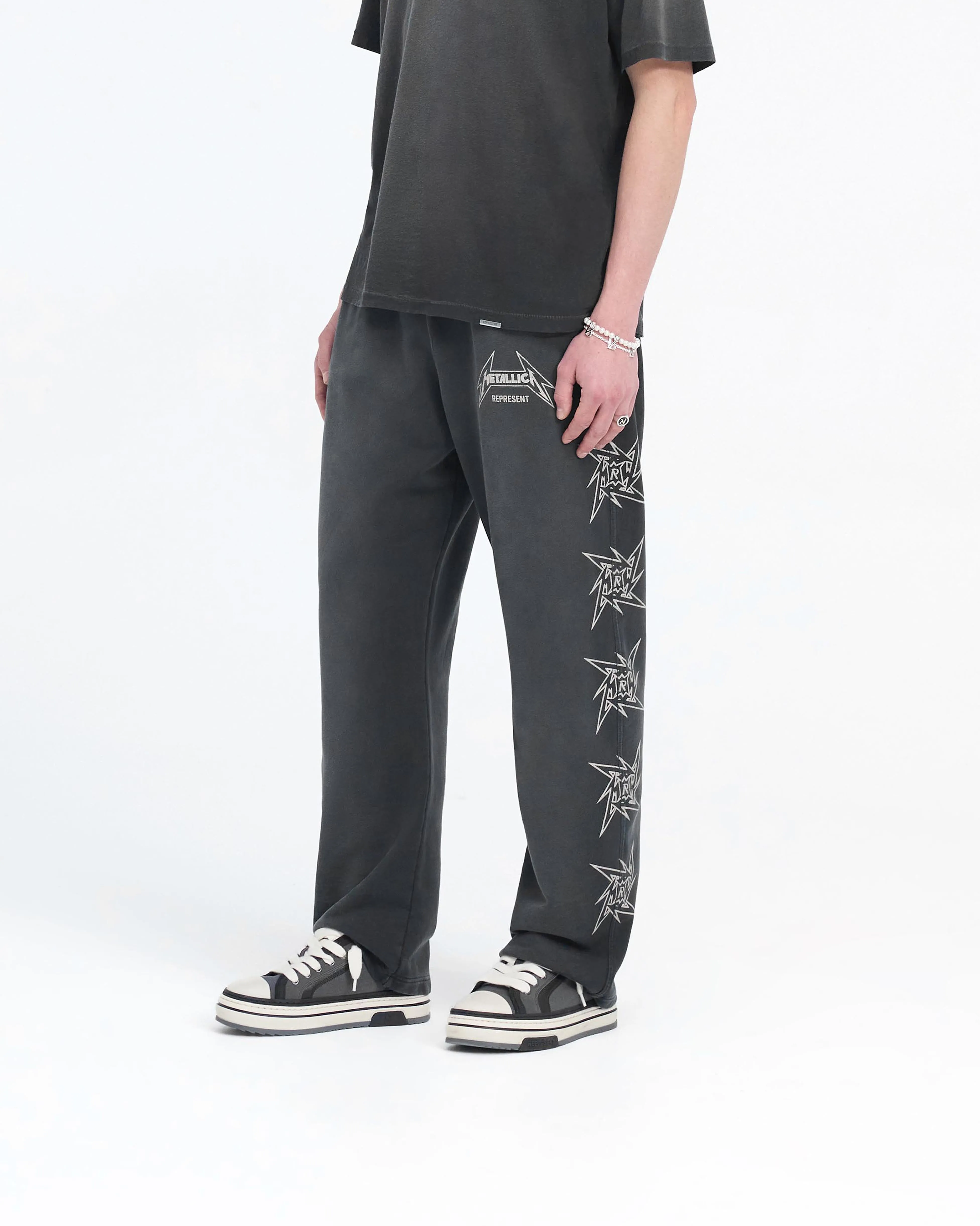 Cozy Stretch Sleek Design Represent X Metallica Local Crew Sweatpant - Stained Black