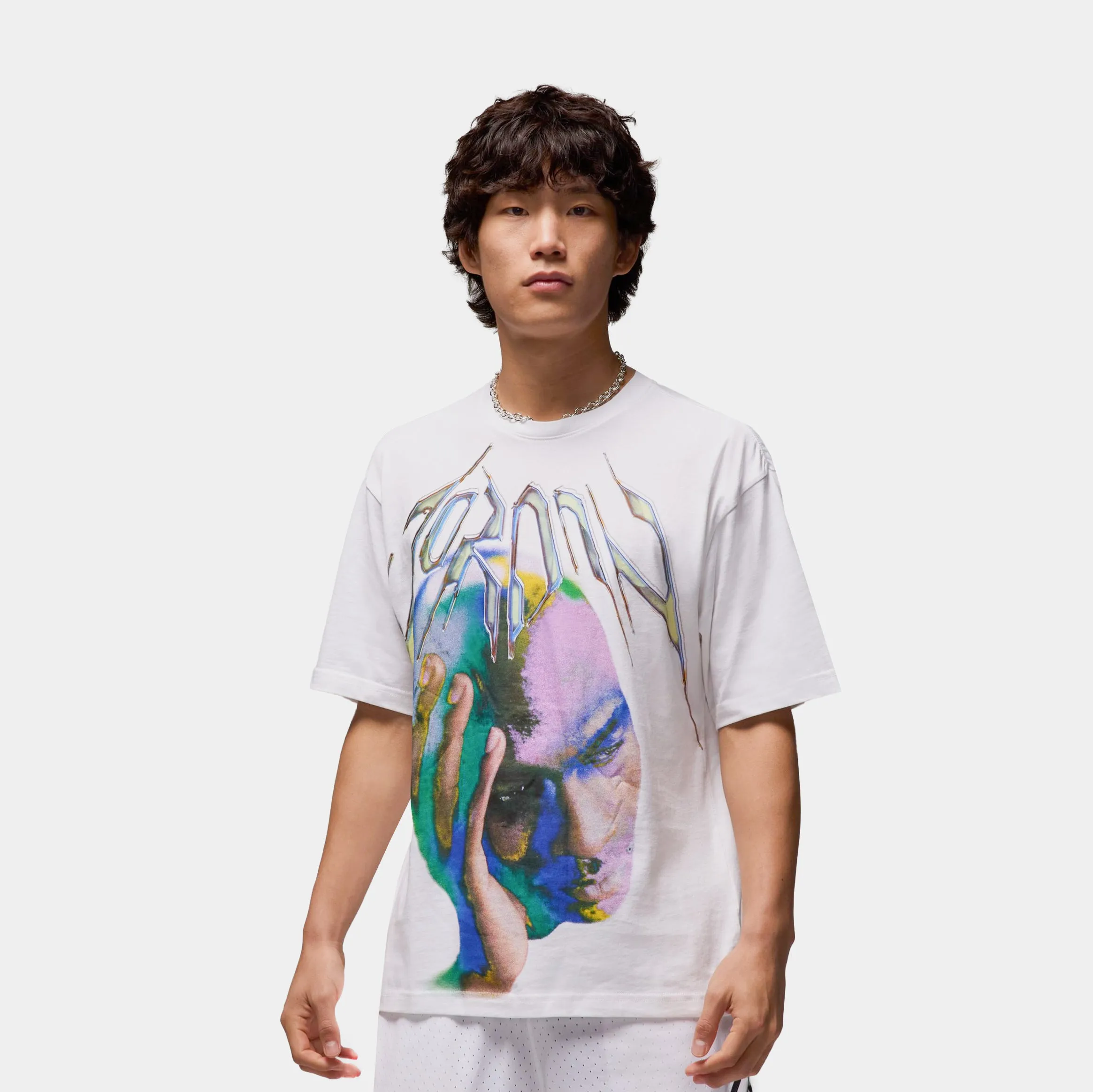 Casual Ease Soft and Light Sport Dri Fit Mens Short Sleeve Shirt (White/Purple)