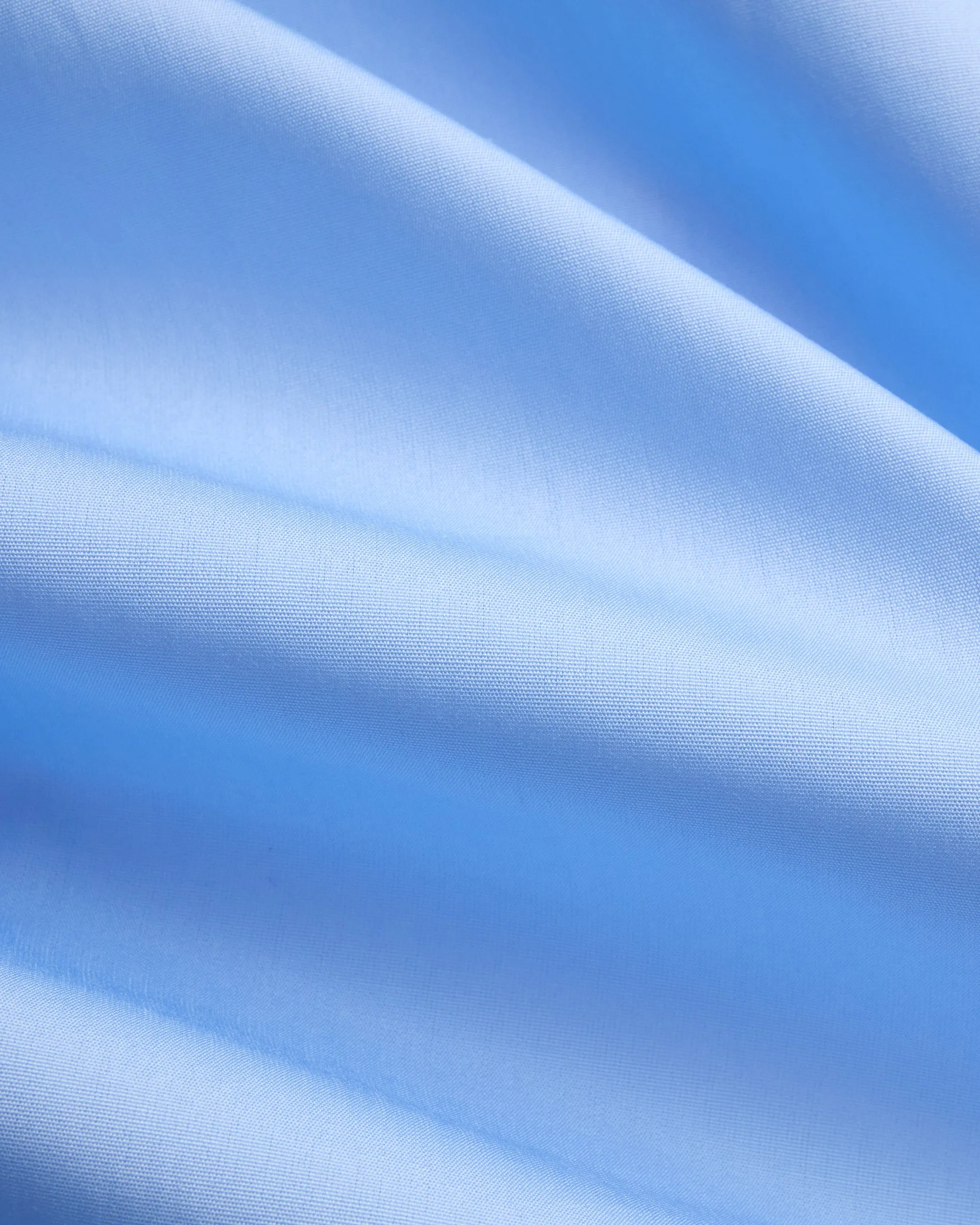 Gender Neutral All-day Comfort Made-in-USA Thomas Mason Solid Blue Spread Collar Dress Shirt - Regular Fit