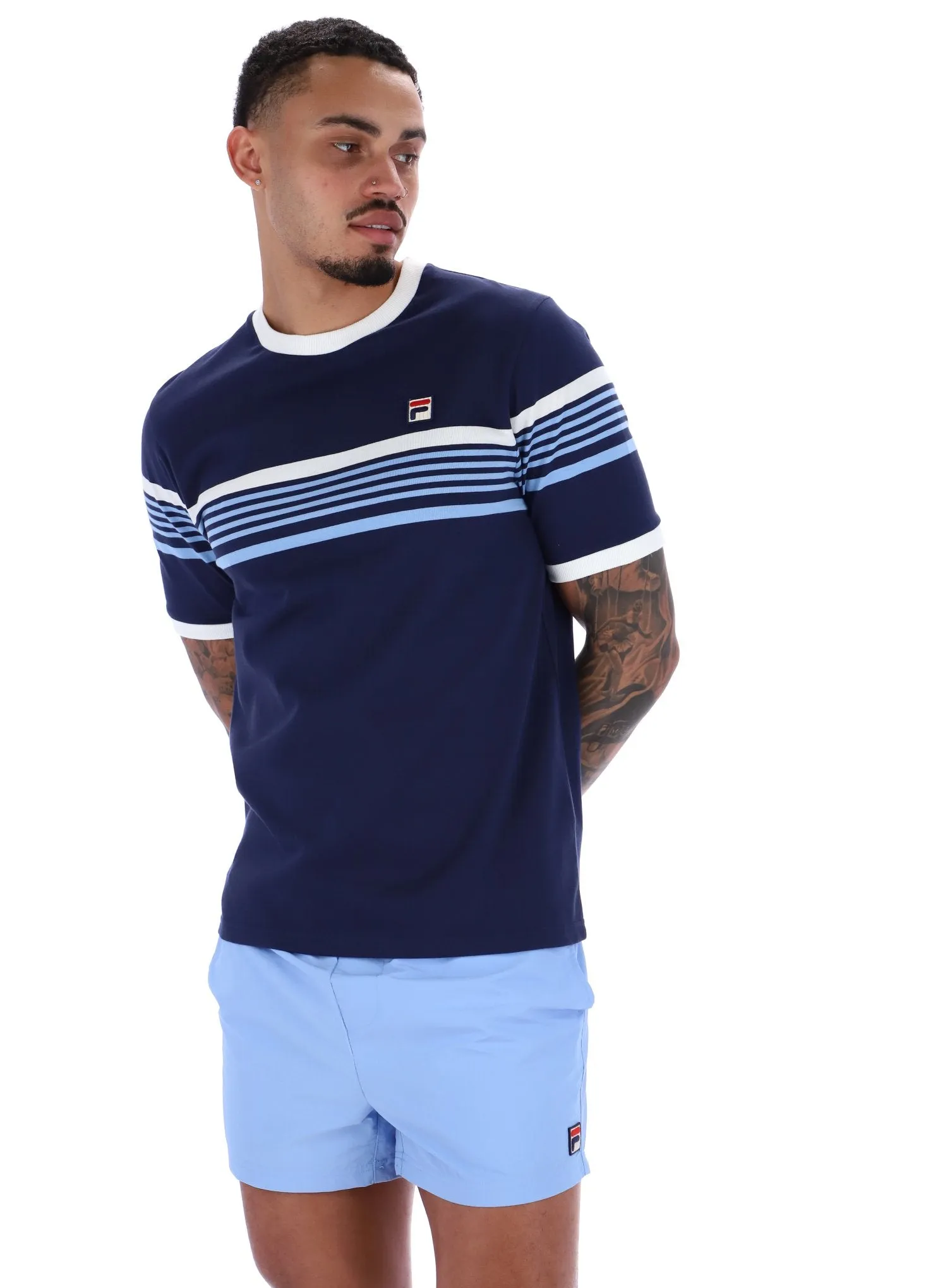 Side Vent Design Beaded details James Yarn Dye Striep T-Shirt