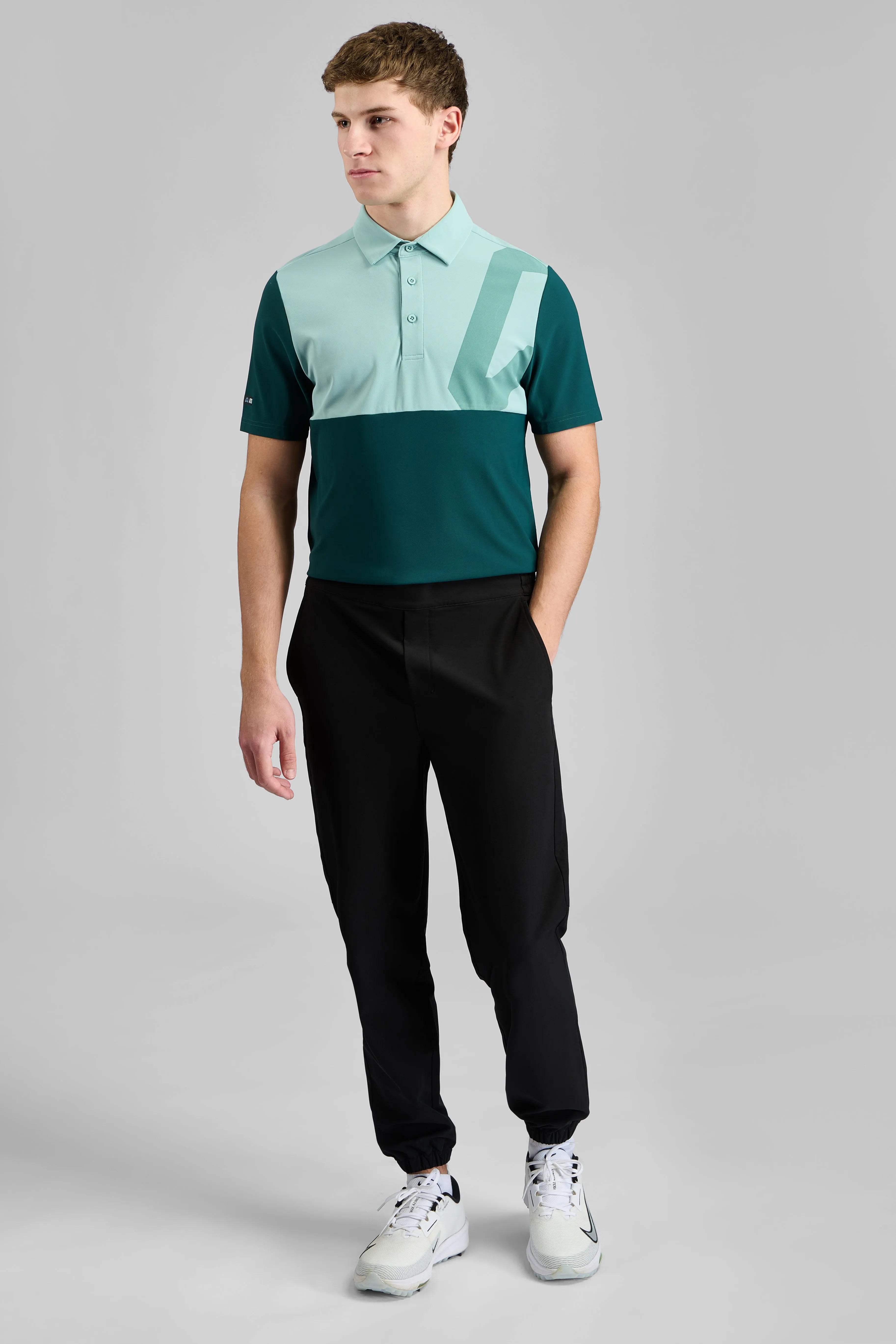 Magnet Colour Block Golf Polo Shirt - Caddy Green / Fresh Mint Vibrant Colors Abrasion resistant