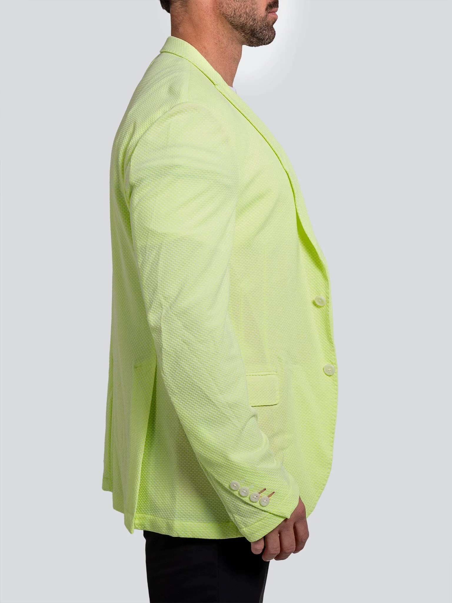 Blazer UnconstructedNeon Green Affordable Fashion