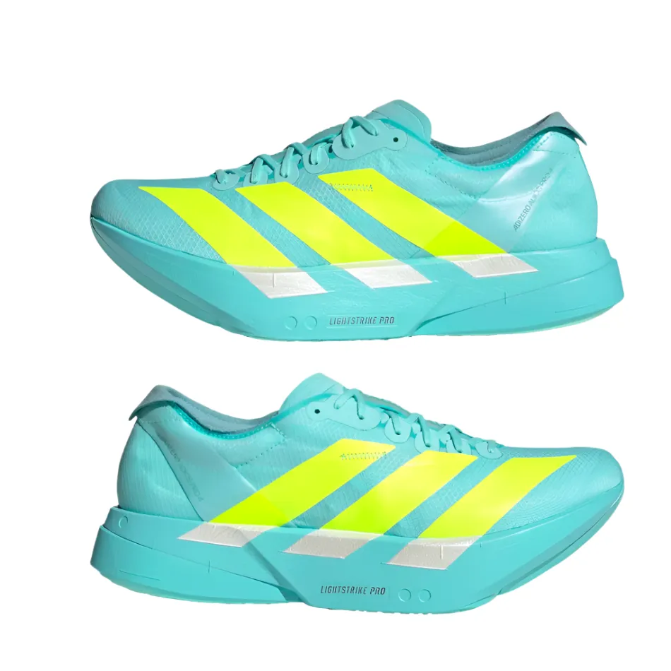 low - profile shoes cushioning - shoes Adidas Men's Adizero Adios Pro 4 Running Shoes in Flash Aqua/Lucid Lemon/Mint Ton AW25
