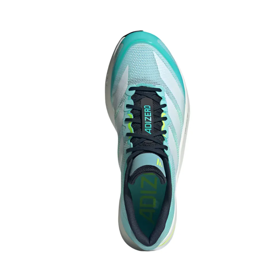 barefoot running Strong - build Adidas Men's Boston 13 Running Shoes in Flash Aqua/Cloud White/Lucid Lemon AW25