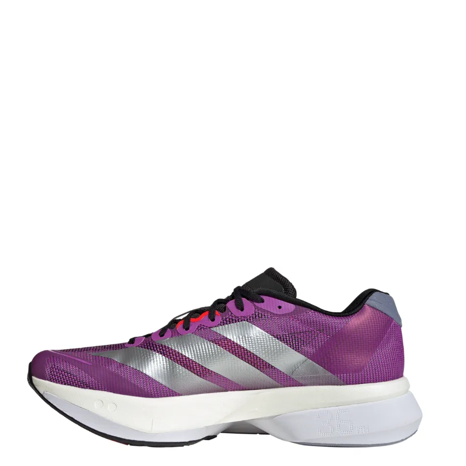 Adidas Men's Boston 13 Running Shoes in Purple/Silver AW25 Impact Resistant Heel Counter Compression Fit
