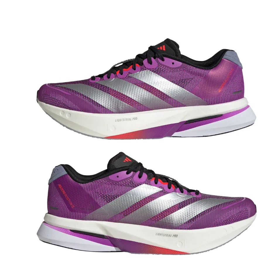 responsive - sole shoes Adidas Men's Boston 13 Running Shoes in Purple/Silver AW25