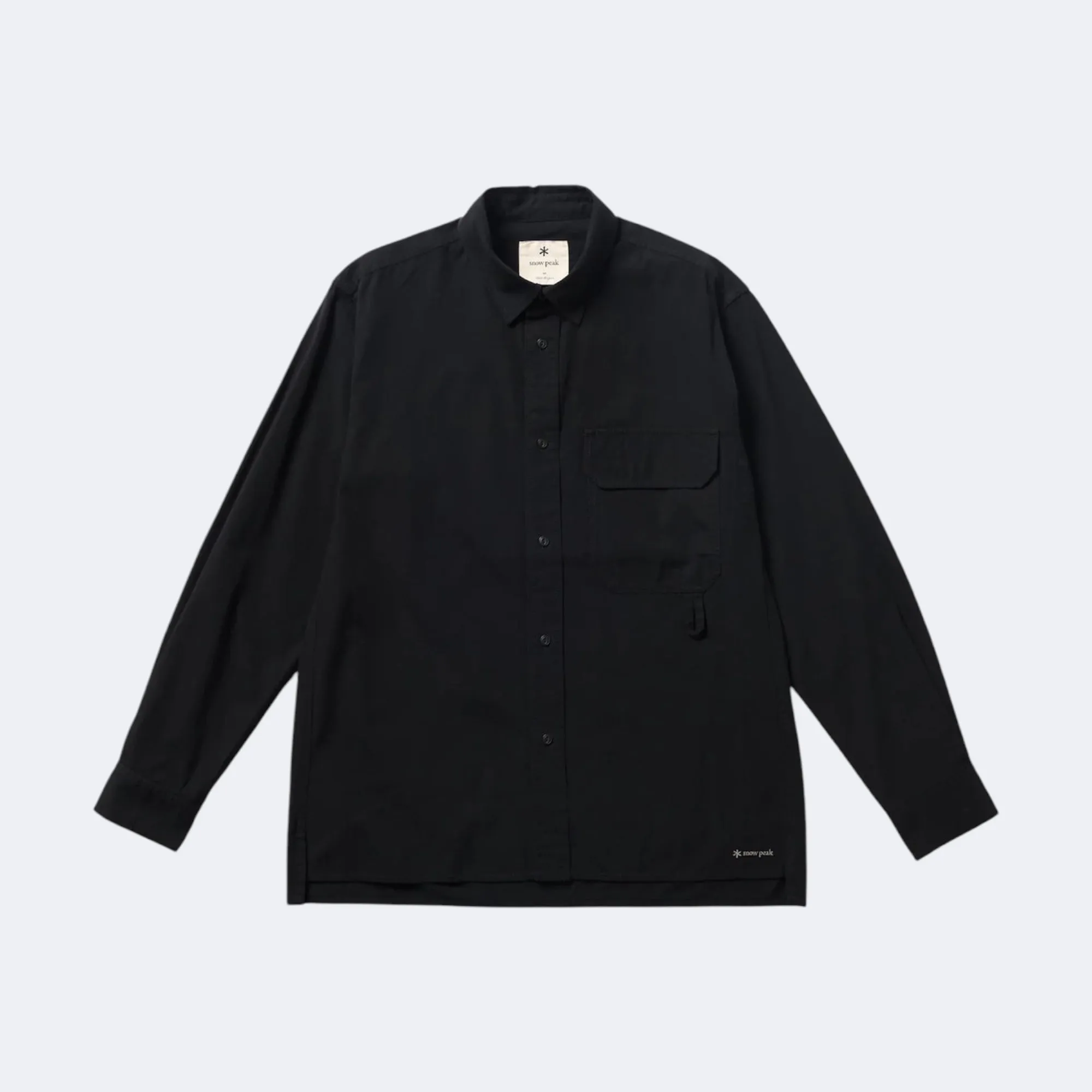 Snow Peak Takibi Light Ripstop Shirt Black Comfort Fit Casual Chic