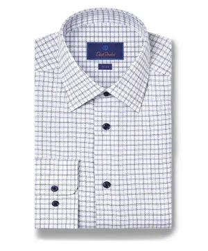 TBSP11808414 | Blue & Navy Textured  Check Dress Shirt Gradient effect tailored look
