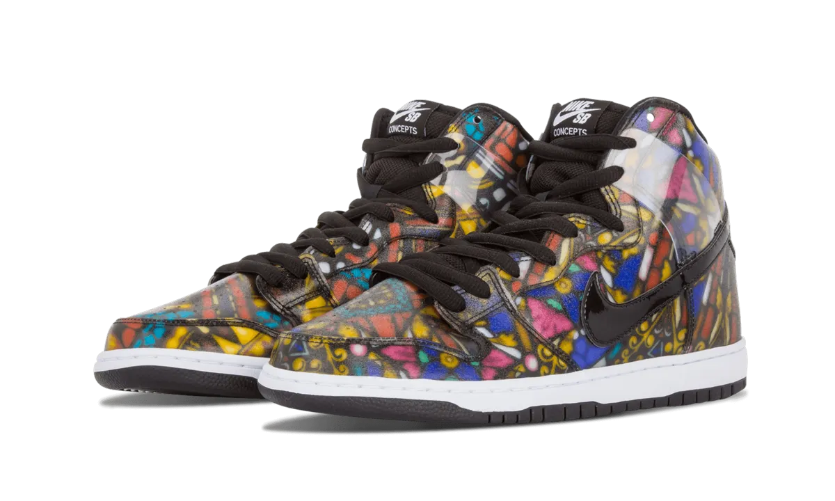 Dunk HI Pro SB "Concepts Stained Glass" Plush Interior velcro