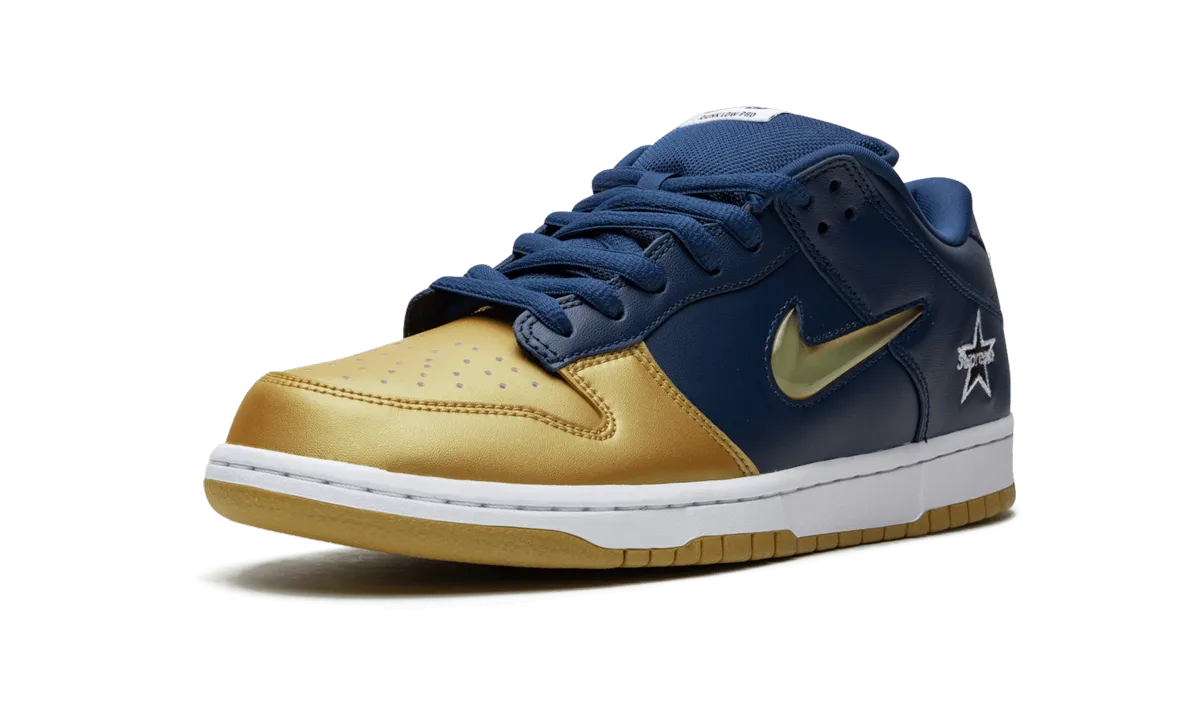 Tough Form SB Dunk Low "Supreme - Jewel Swoosh Gold/Navy"