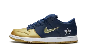 Smooth Walk Skater Movement Fit SB Dunk Low "Supreme - Jewel Swoosh Gold/Navy"