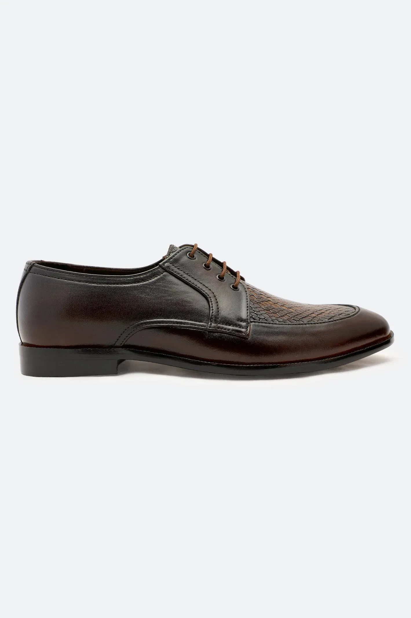 Brown Derby Formal Shoes Outer Hallway Flexible Shank Design