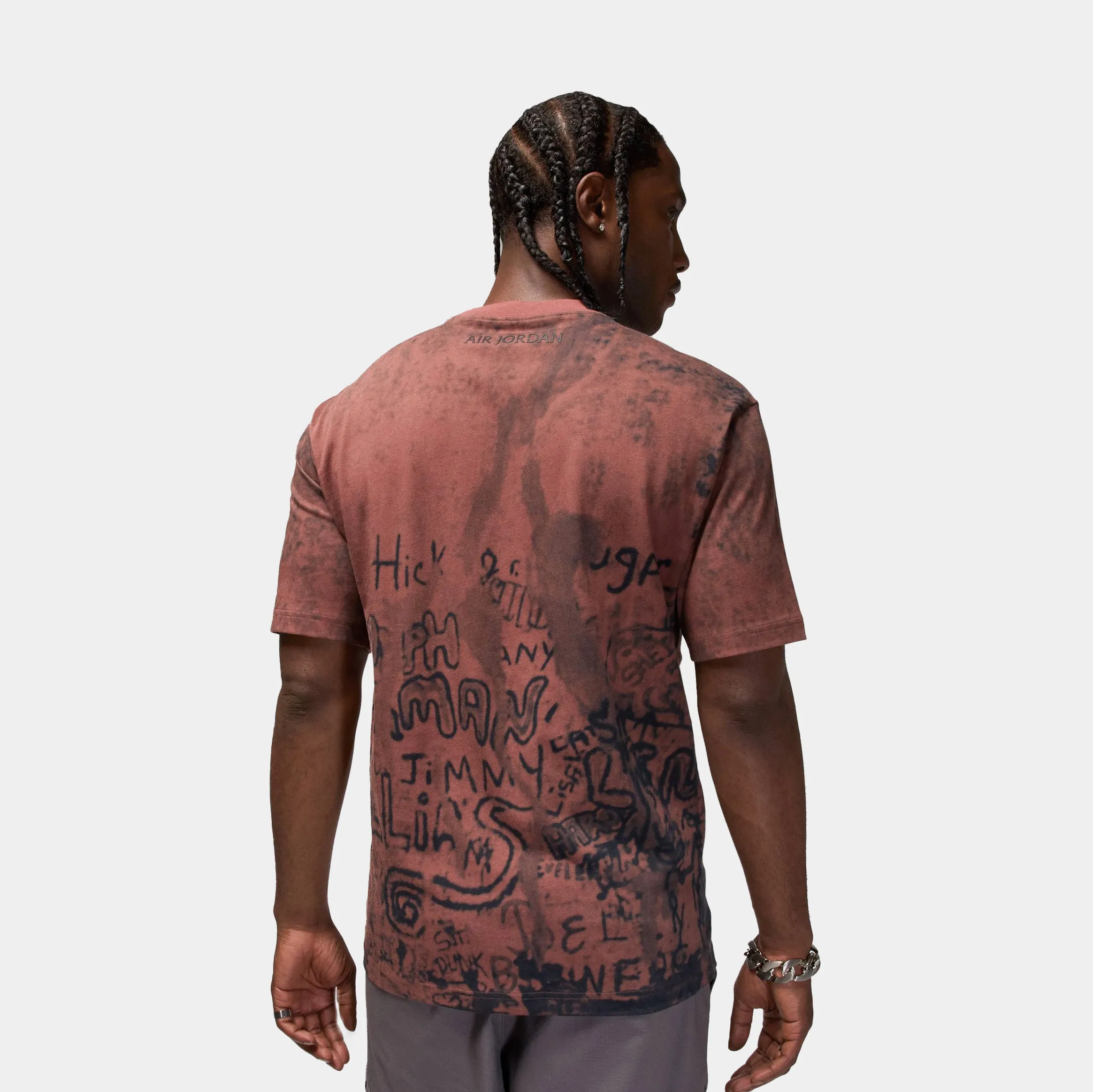 Breathable Style Quick Dry Material Air Jordan 85 Graphic Crew Mens Short Sleeve Shirt (Red/Black)