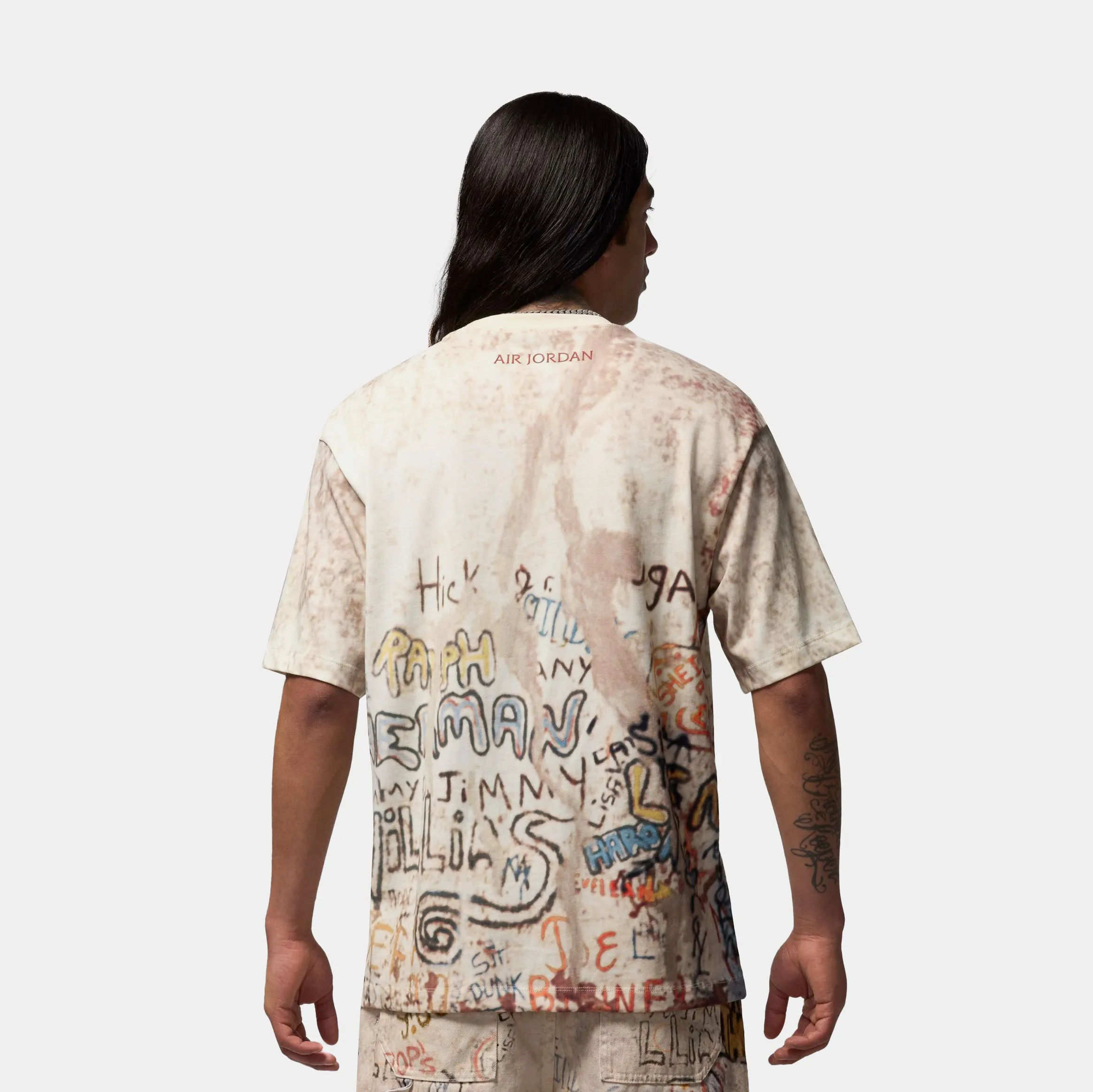 Hypoallergenic Textile Air Jordan 85 Graphic Mens Short Sleeve Shirt (Sail/Legend Light Brown/Redstone)