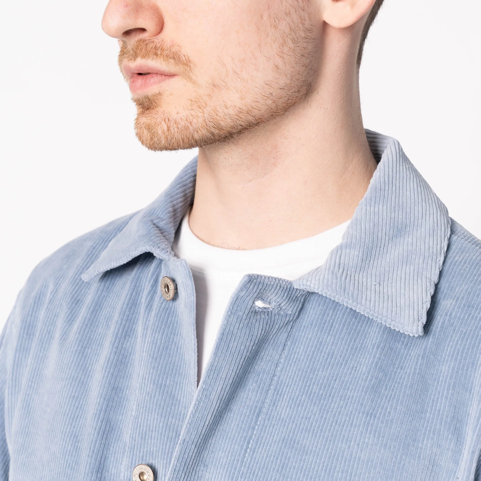 Chore Coat - Faded Corduroy Organic - Pale Indigo UV Block