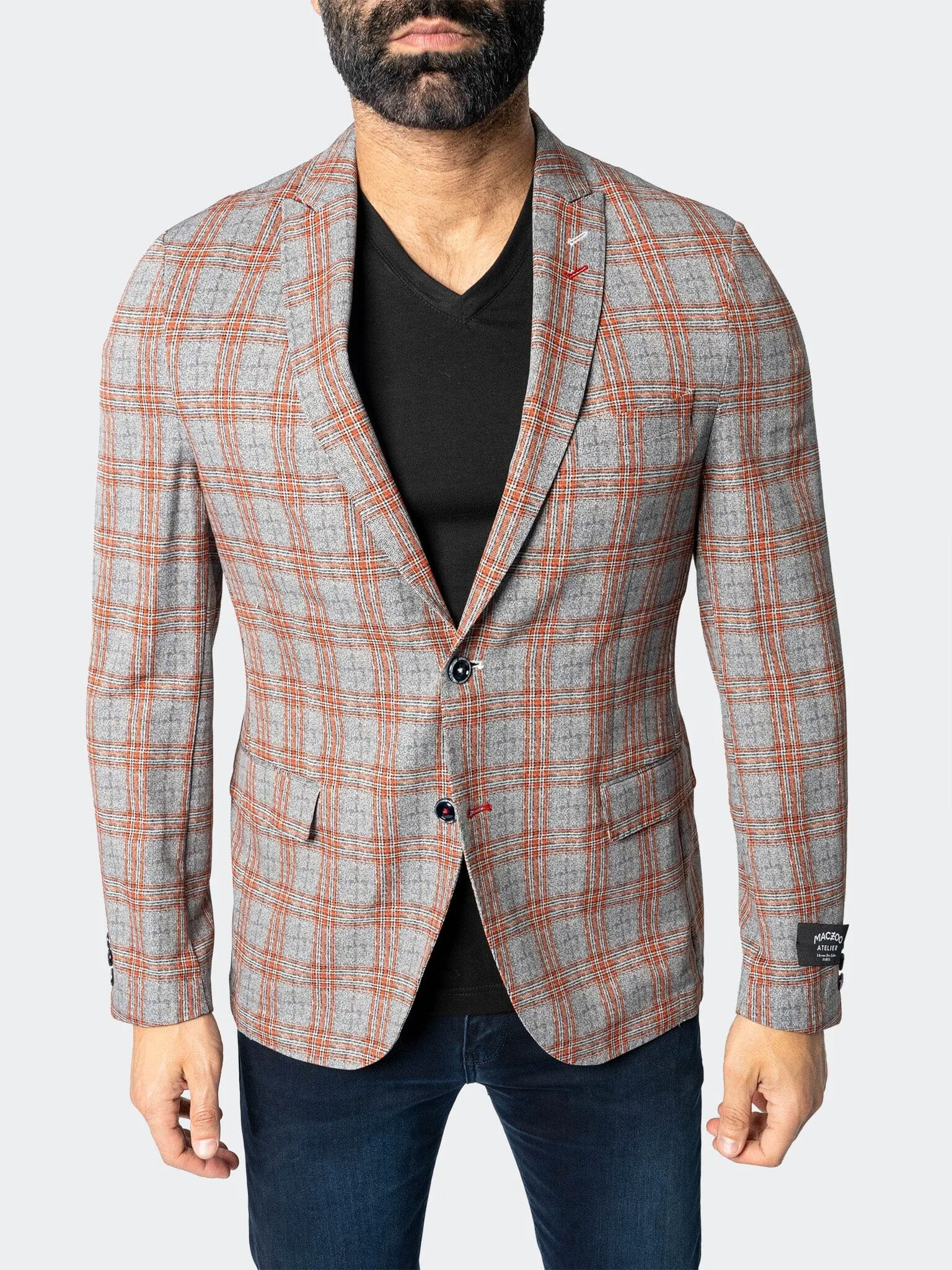 AllPurposeFastening Minimalist Design Blazer Unconstructed Descartes Spanish Orange