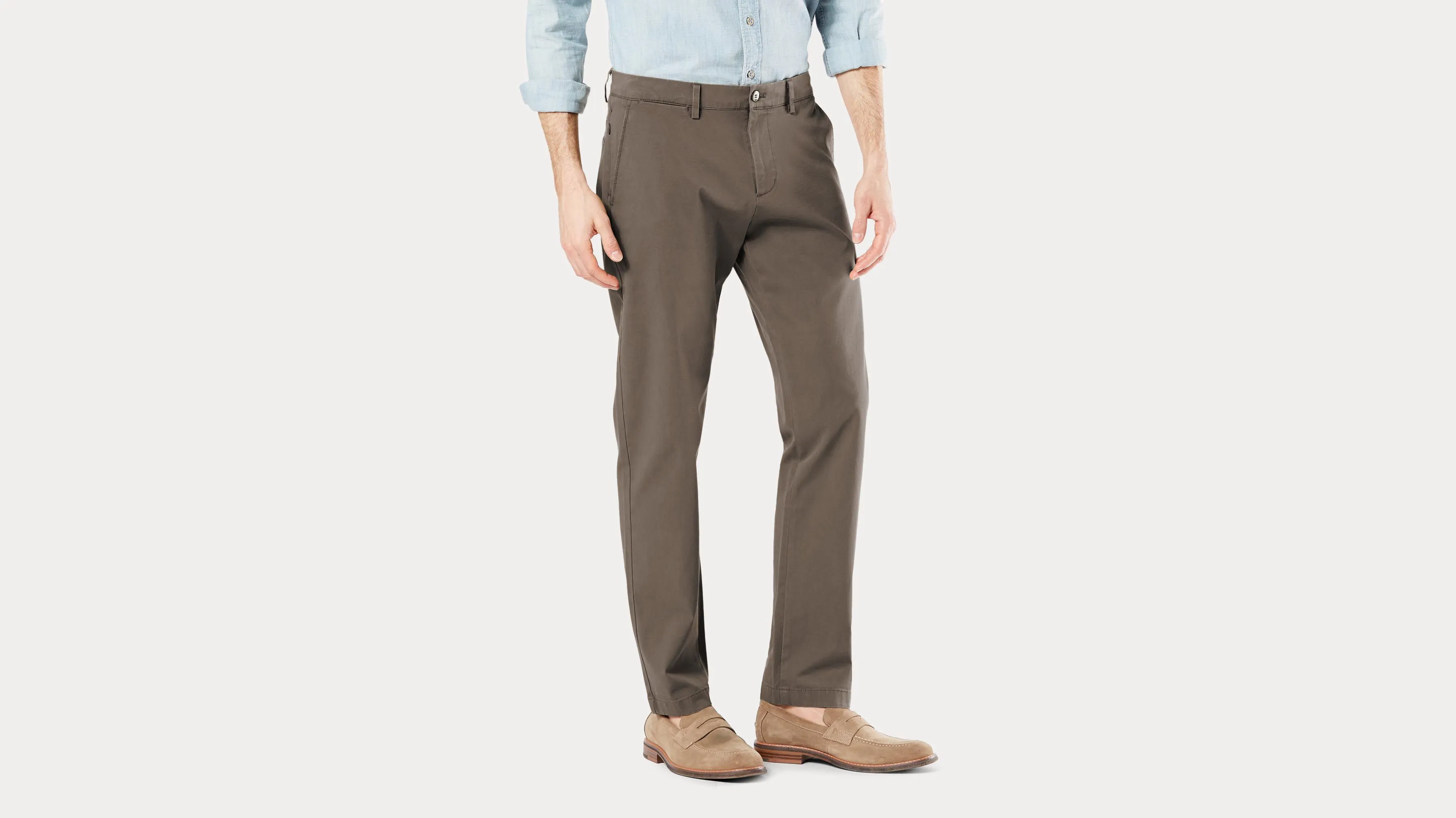 Crafted Khaki Pants, Slim Tapered Fit Breathable mesh lining