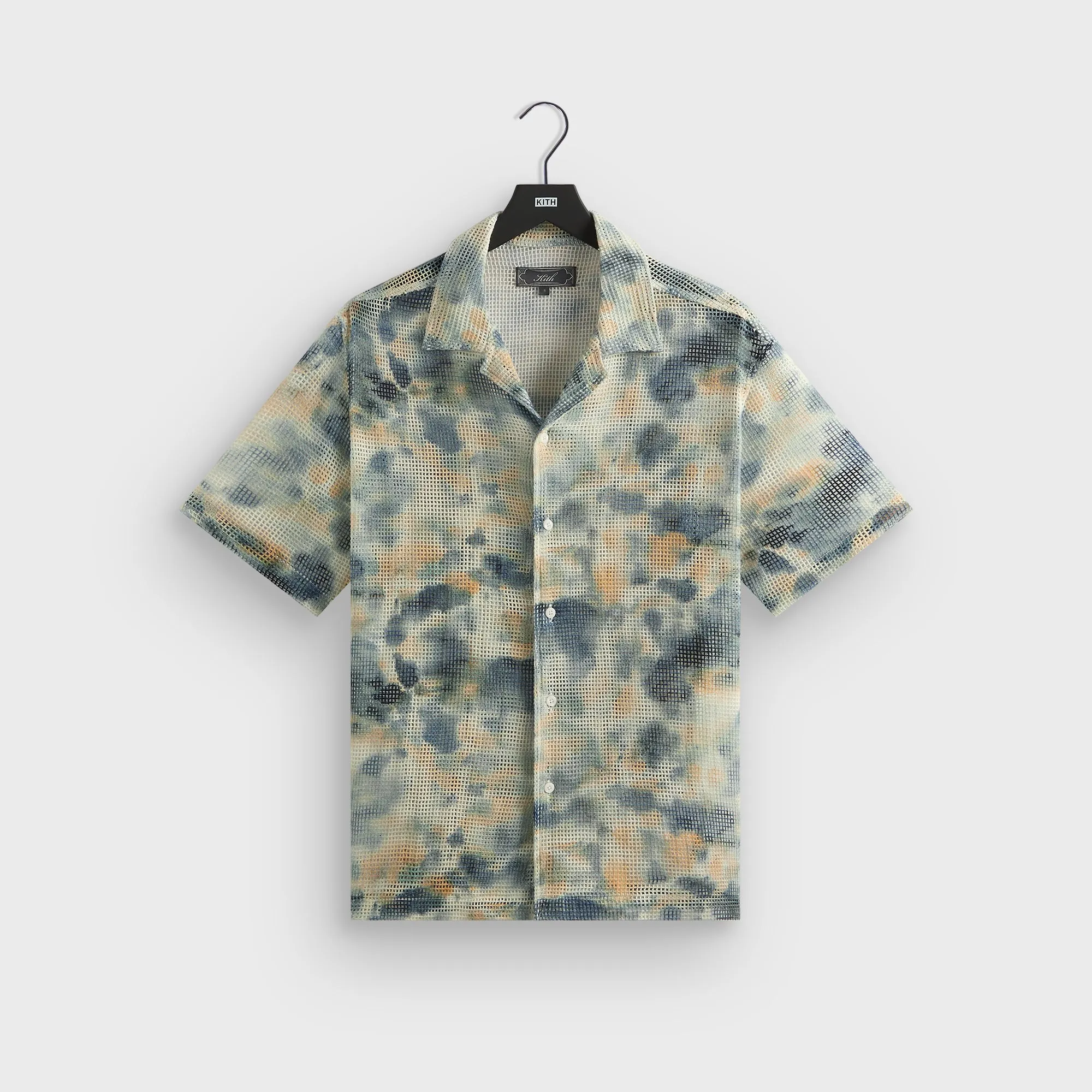Thick Insulation Kith Cotton Mesh Thompson Camp Collar Shirt - Cyanotype