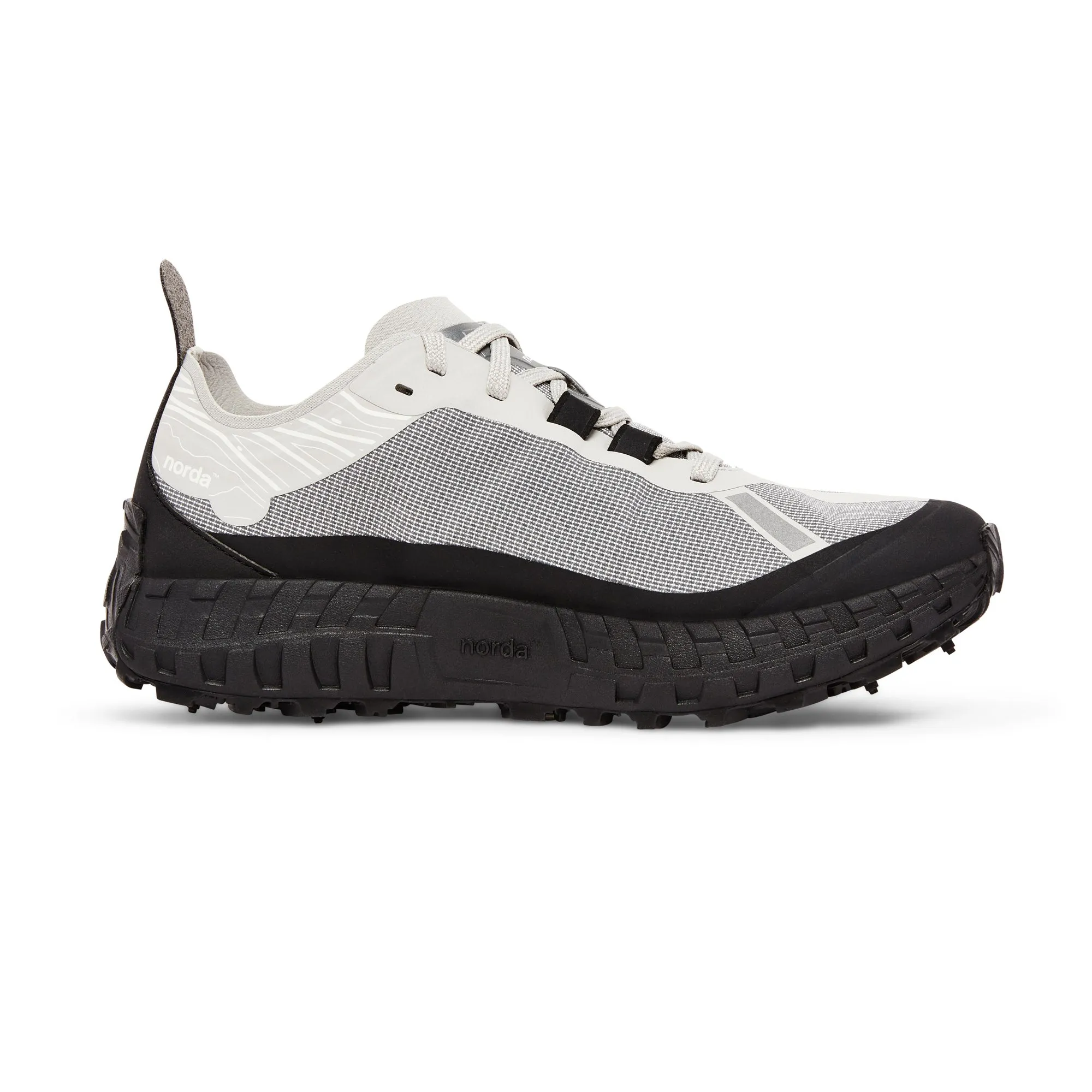 Norda 001A Trail Trainers Pewter Black Bio-Dyneema? & MegaGrip Rubber (Grey & Black) Spanish Bold