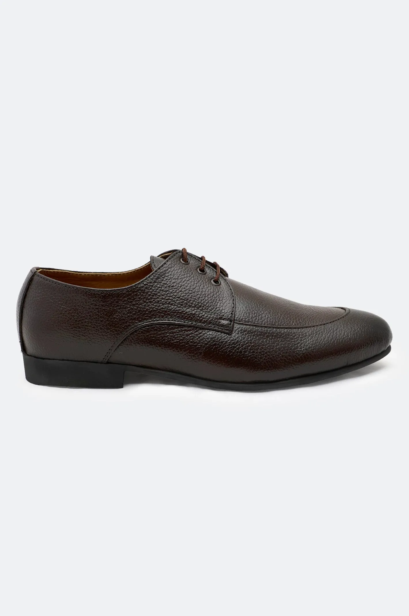 Casual Formal Brown Derby Lace Up Formal Shoes