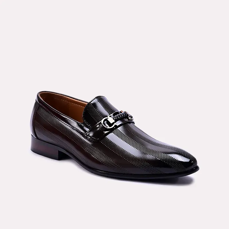 Clyde Dark Brown Formal Loafers 0111066 Chic Details Thermal Regulating