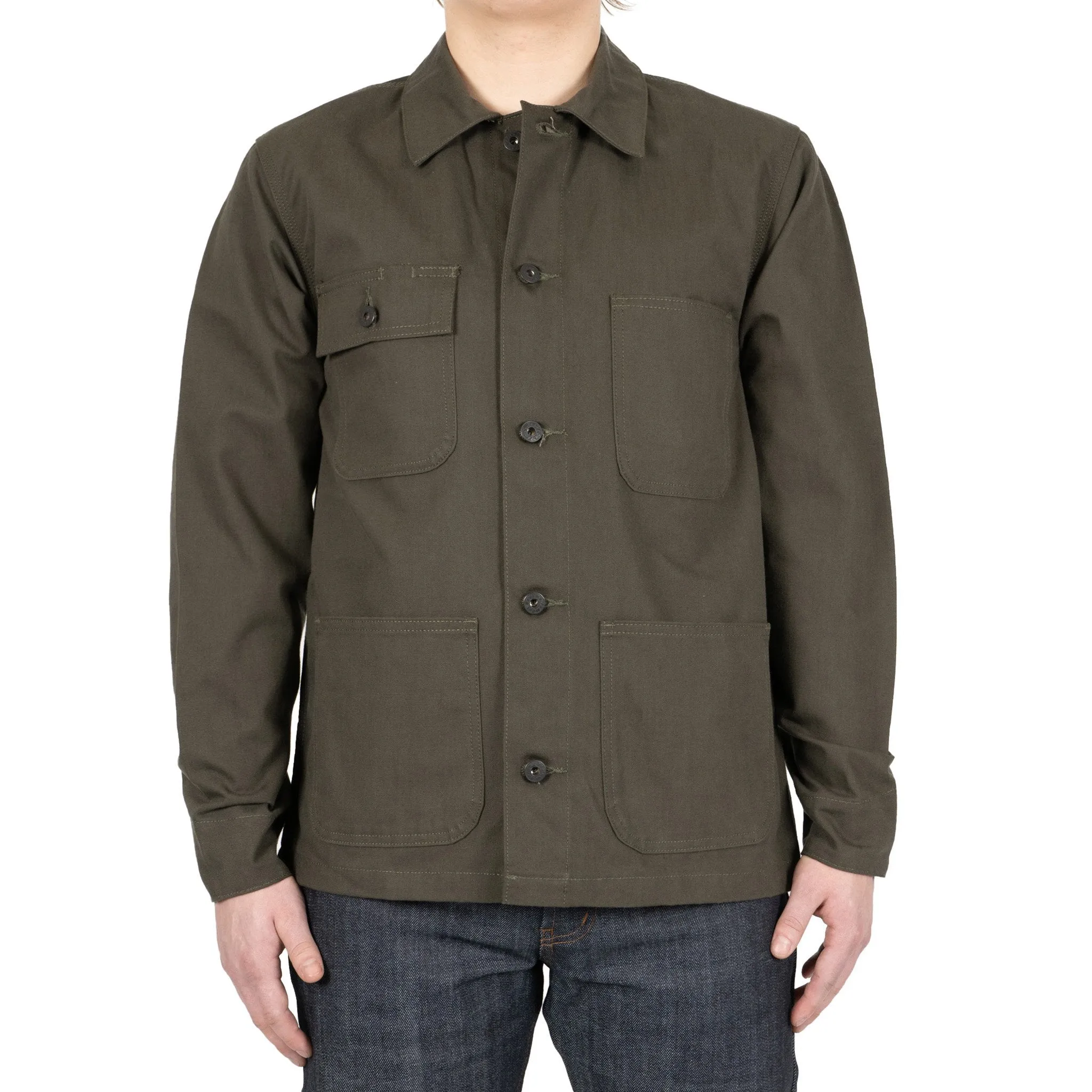 Durable Zipper Chore Coat - Green Canvas