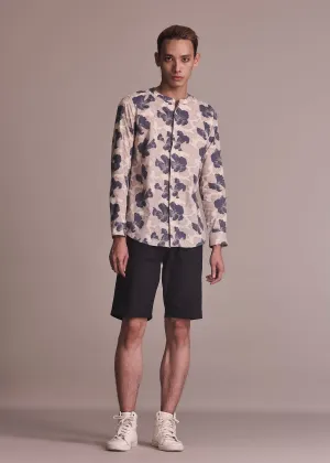 Lightweight Material Thermal regulation ALOE - HIDDEN GARDEN INDIGO