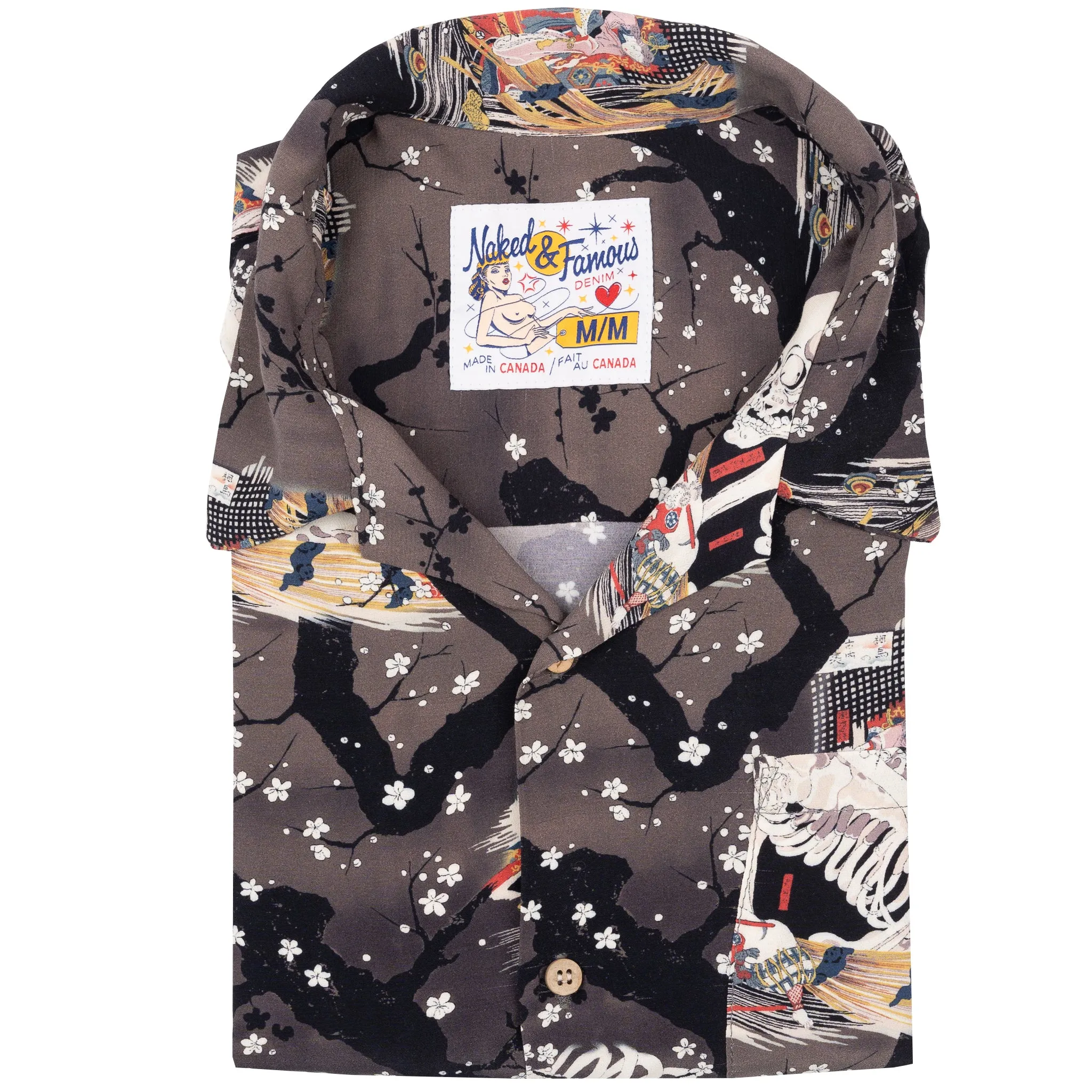 Aloha Shirt - Skeletons - Dark Grey Student Essential