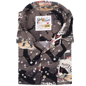 Aloha Shirt - Skeletons - Dark Grey Student Essential