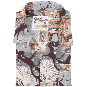 Aloha Shirt -  Skeletons  -  Pale  Blue Casual Sophistication