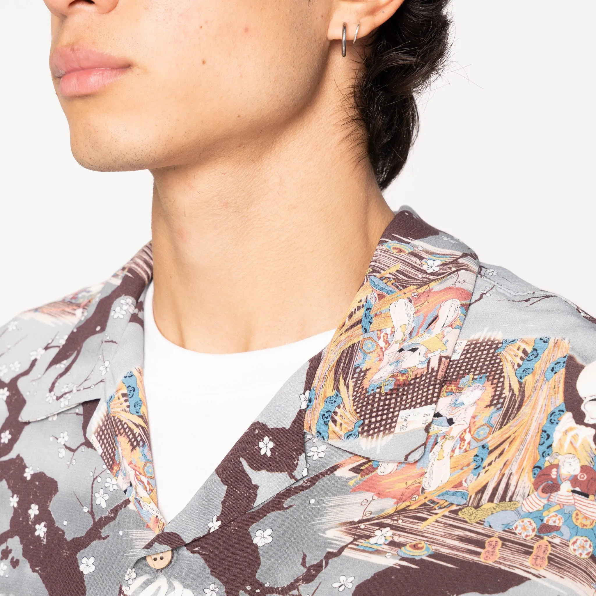 Aloha Shirt -  Skeletons  -  Pale  Blue Everyday Comfort