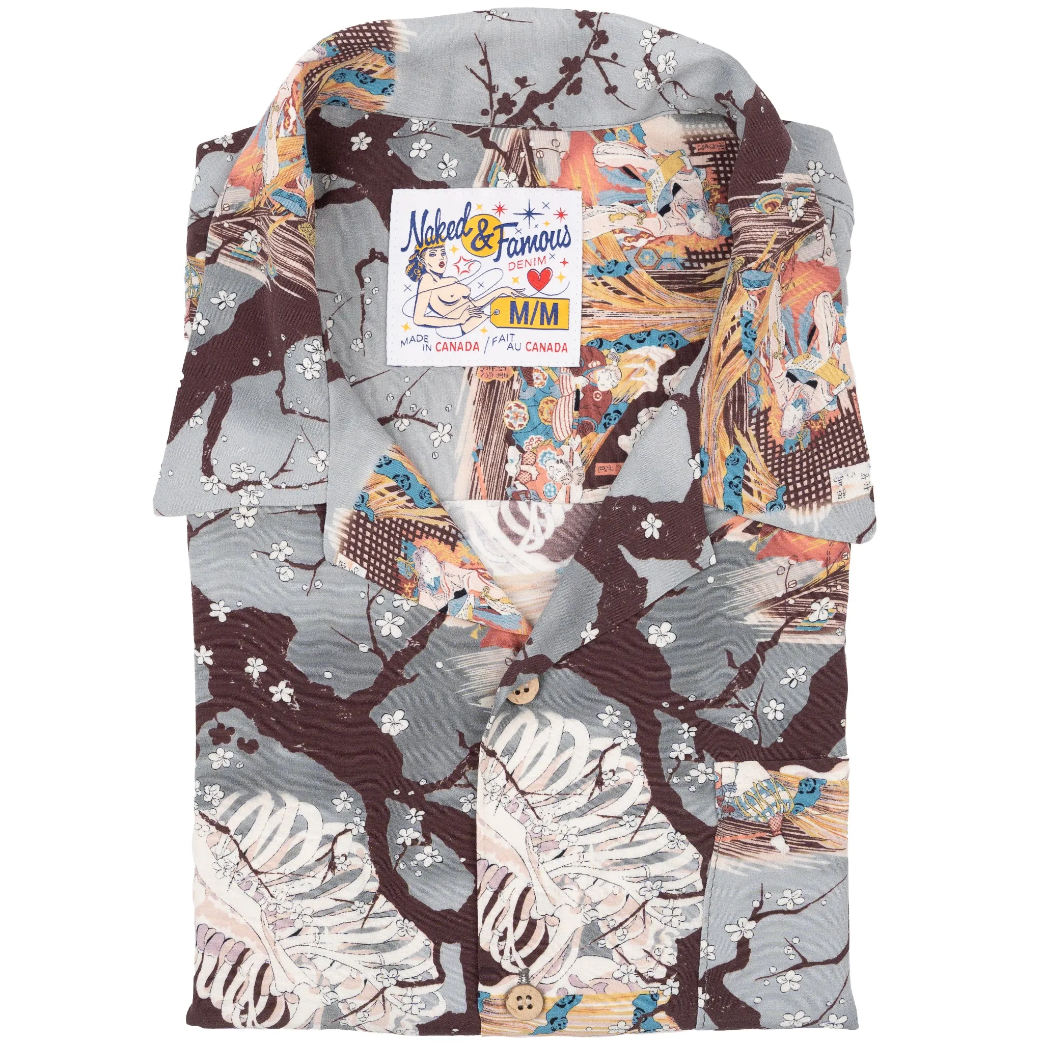Aloha Shirt -  Skeletons  -  Pale  Blue Casual Sophistication