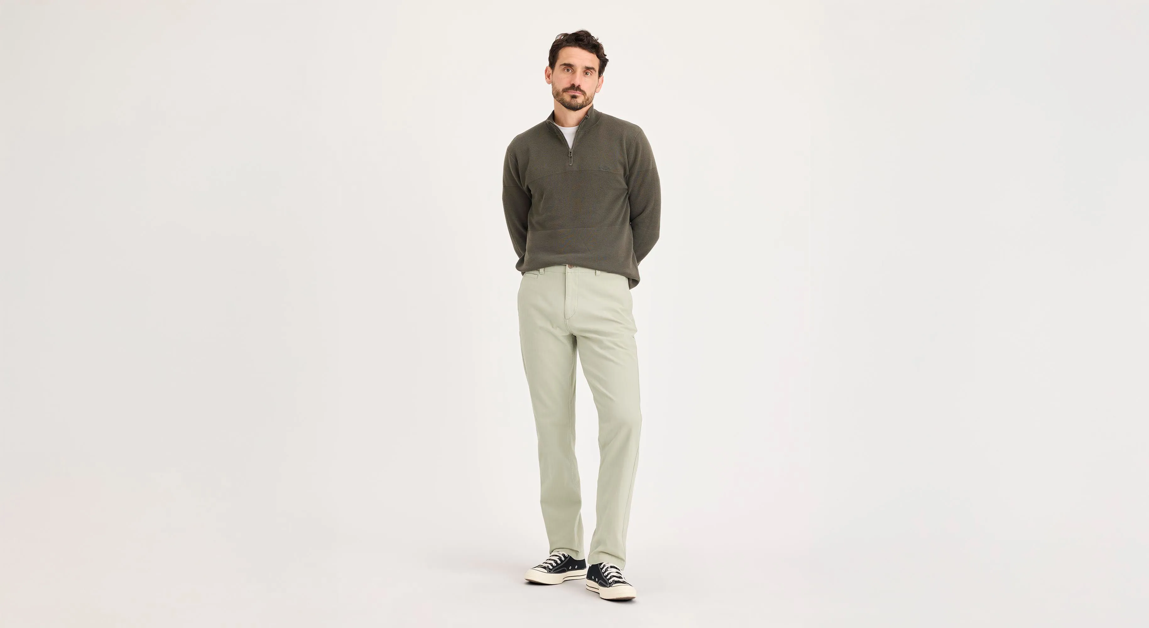 Alpha Chino Pants, Slim Fit Breathable Design Street Ready