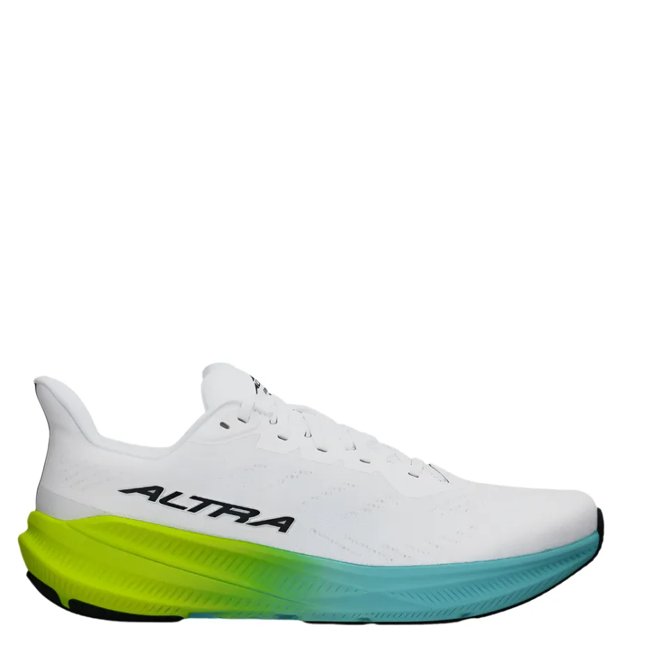 Foot Hugging Fit futuristic running option Altra Men's Experience Flow 2 Running Shoes in White/Lime AW25