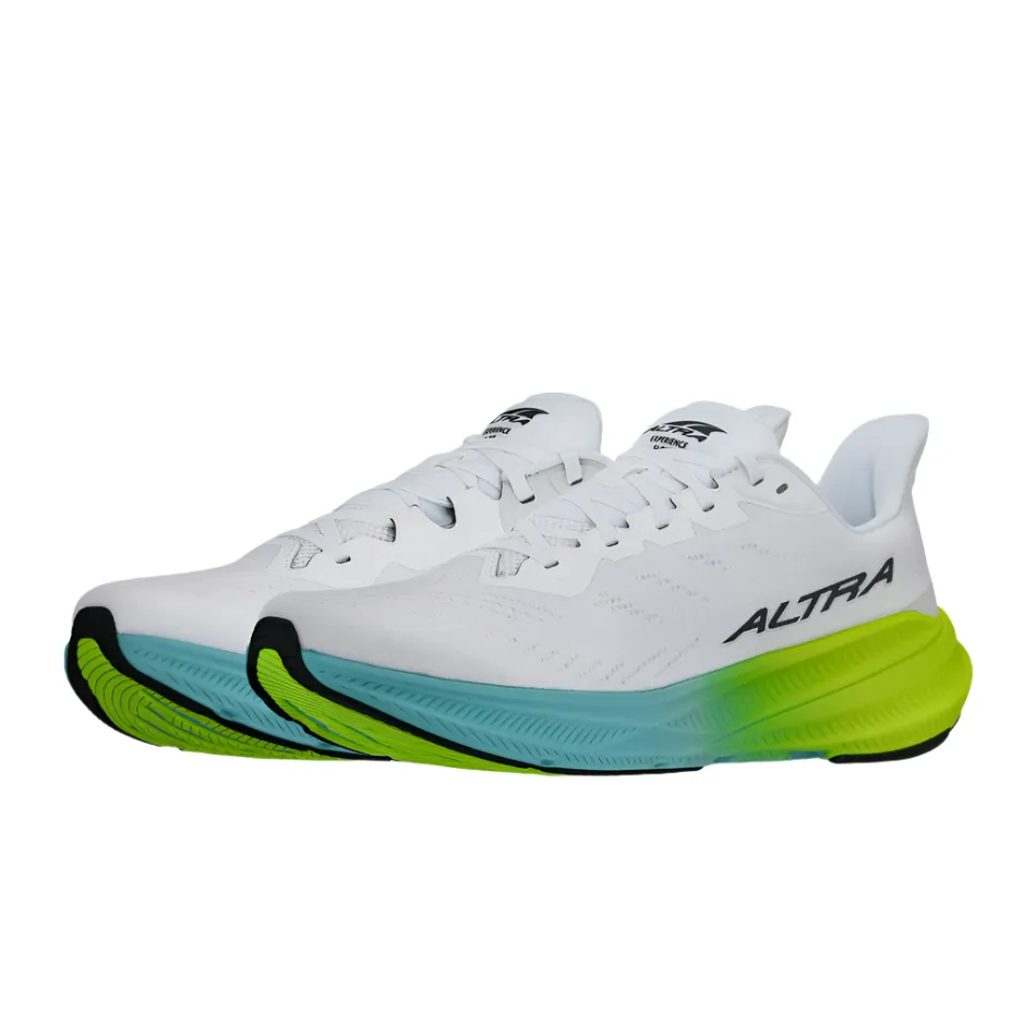 Running Form glass - fiber - reinforced shoes Altra Men's Experience Flow 2 Running Shoes in White/Lime AW25