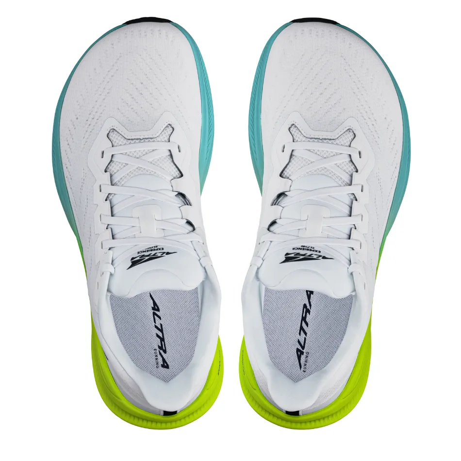 running in snow shoes running shoes for urban explorers Altra Men's Experience Flow 2 Running Shoes in White/Lime AW25