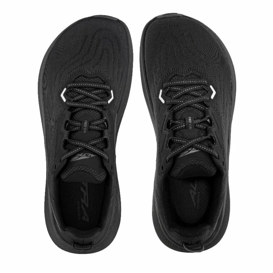 Altra Men's FWD Via Running Shoes in Black/Black SS25 customizable running shoes Orthotic Compatibility