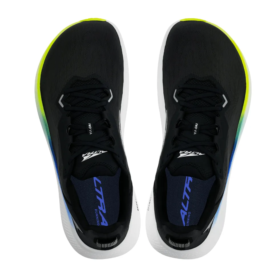 Altra Men's FWD Via Running Shoes in Black/Blue AW25 Orthotic Friendly Fit Traction Control