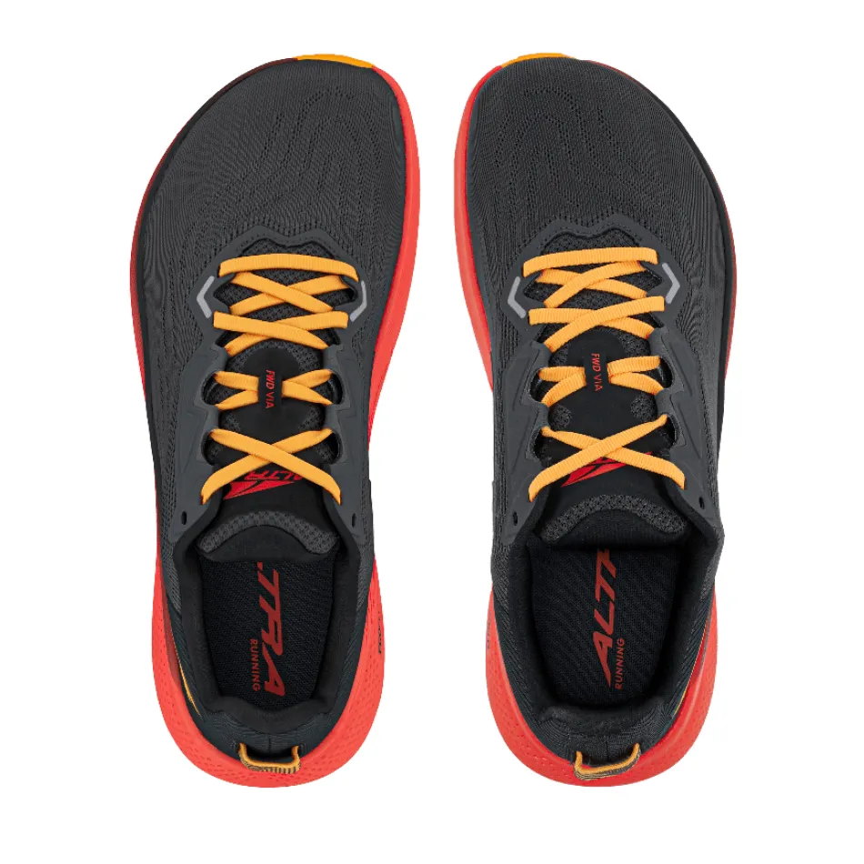 Altra Men's FWD Via Running Shoes in Black/Orange SS25 Ultra Rebound Foam