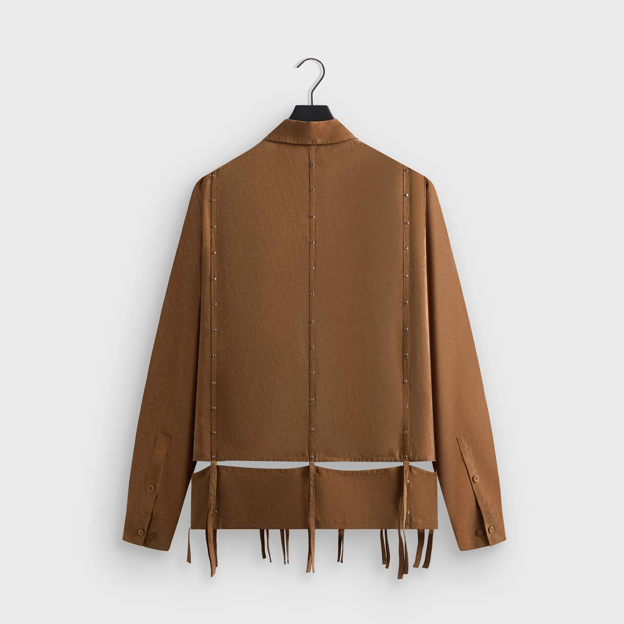 &Kin Ribbon Long Sleeve Boxy Collared Overshirt - Modsy Airflow Ventilation Breathable Outer Shell