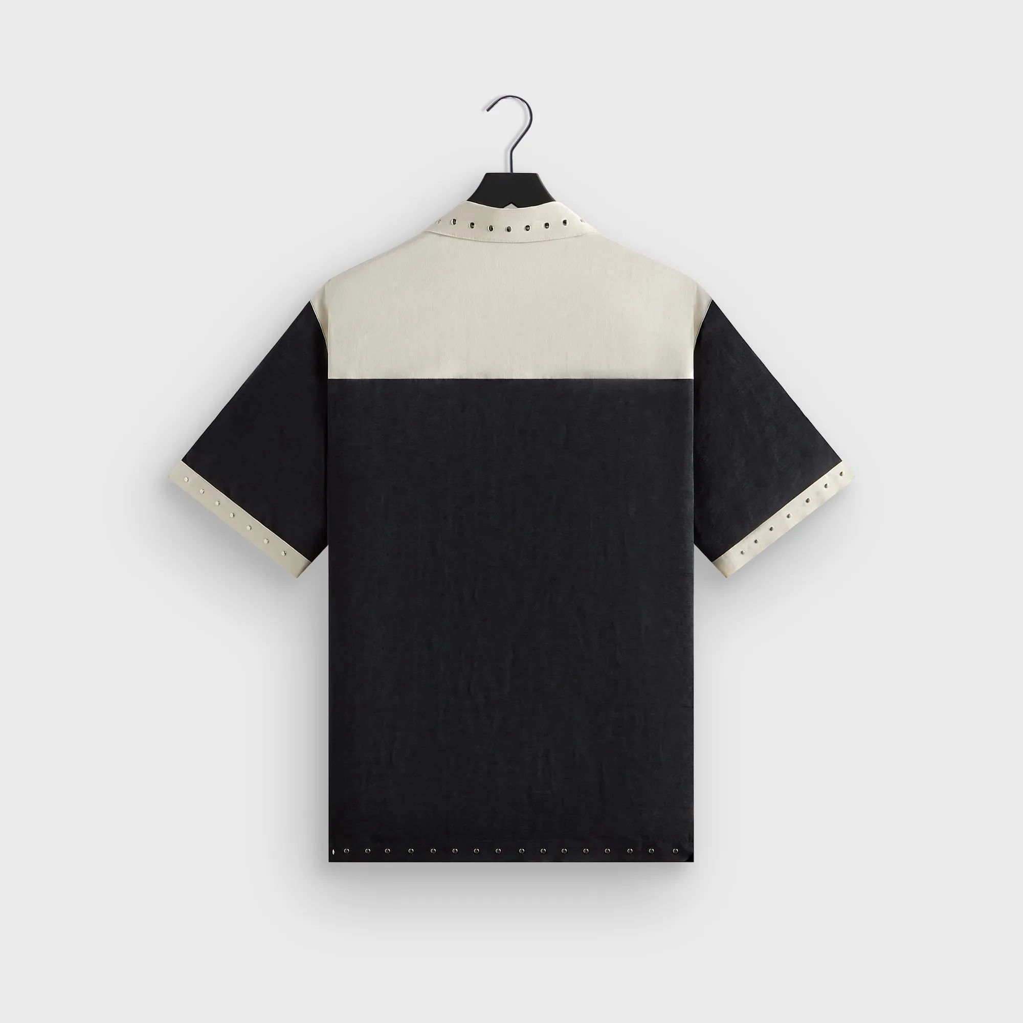 &Kin Sawyer Short Sleeve Camp Collar Shirt - Black Thermo Regulating Flexible Fleece Lining