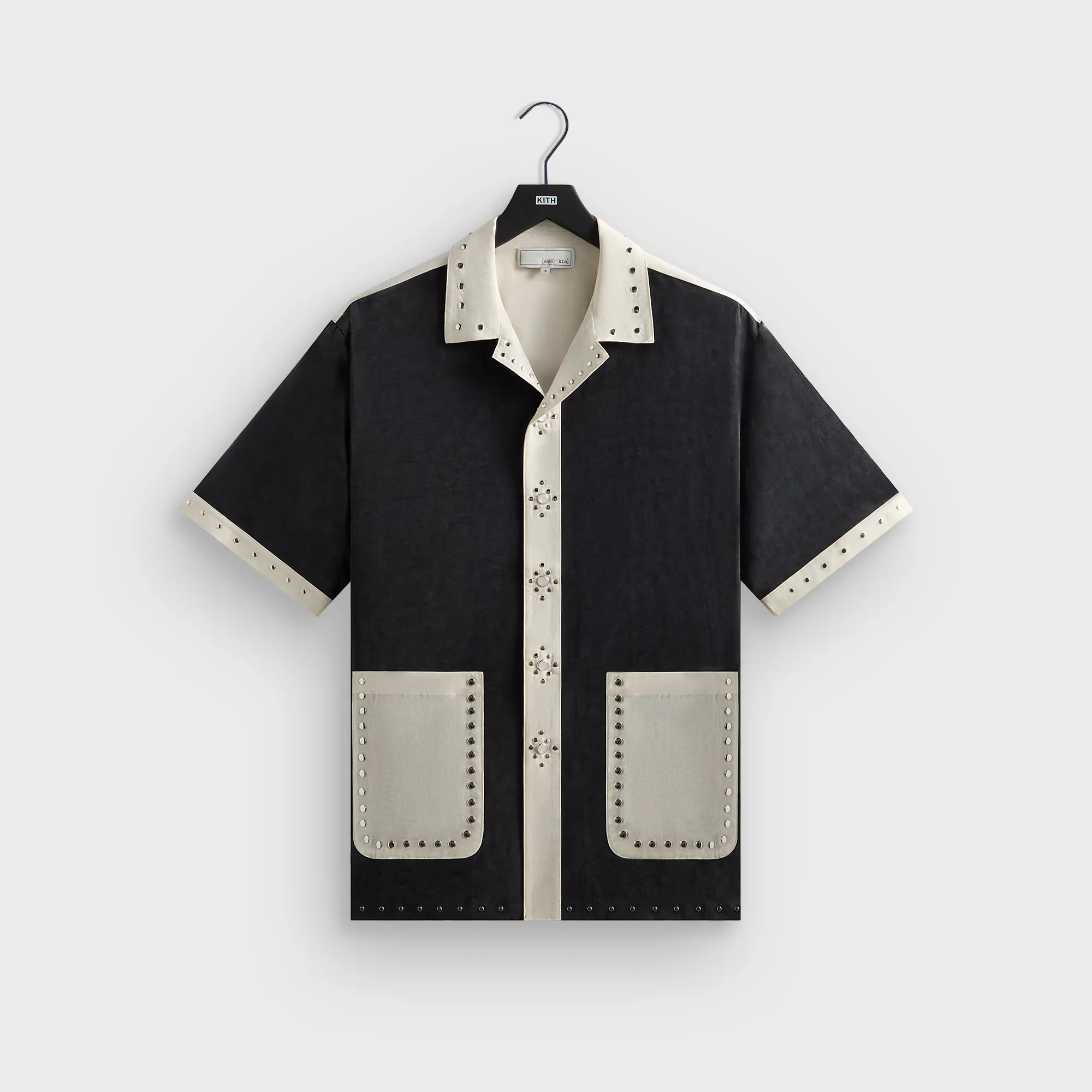&Kin Sawyer Short Sleeve Camp Collar Shirt - Black AbrasionResistantSurface Heat Sealed Seams